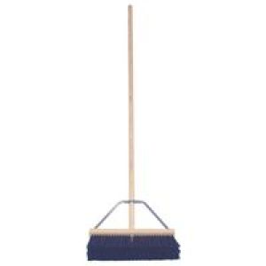 16IN POLY STREET BROOM W/BRCE-BLUE