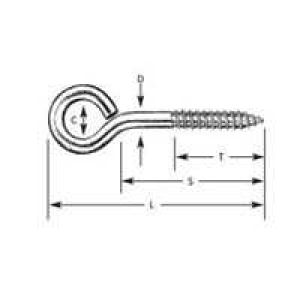 3/8IN X 8IN EYEBOLT LAG TYPE