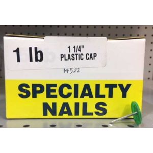 1# (1-1/4) PLASTIC CAP ROOF NAILS