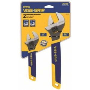2 PC. ADJUSTABLE WRENCH SET -6IN & 10IN