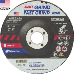 A24N Fast Grinding Wheel 4in x 1/4 x 5/8