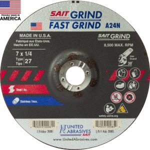 A24N Fast Grinding Wheel 7in x 1/4 x 7/8