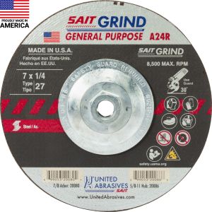 A24R Gen Purpose Grind Wheel 7x1/4x5/8