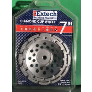 7"x5/8"-11 Threaded Double Row Cup Wheel